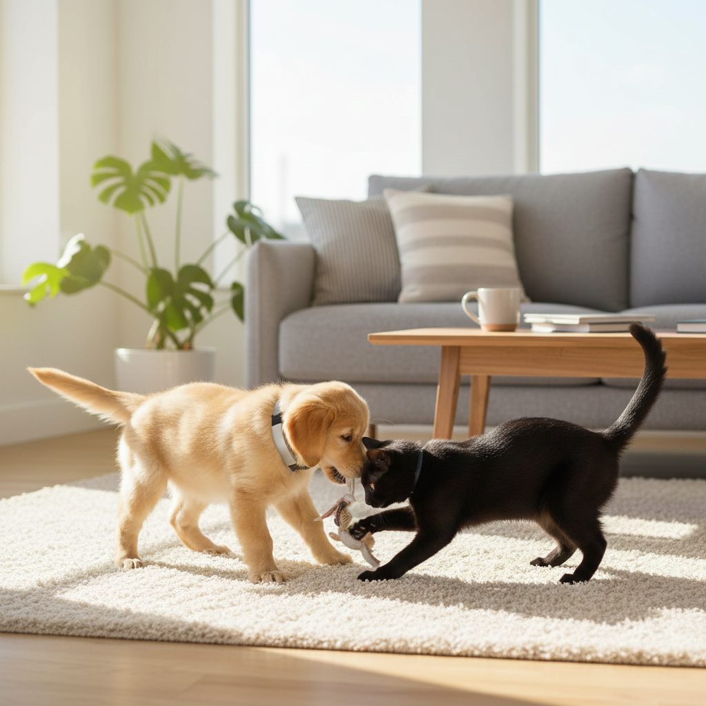 dog and cat wearing silicone flea repellent collar