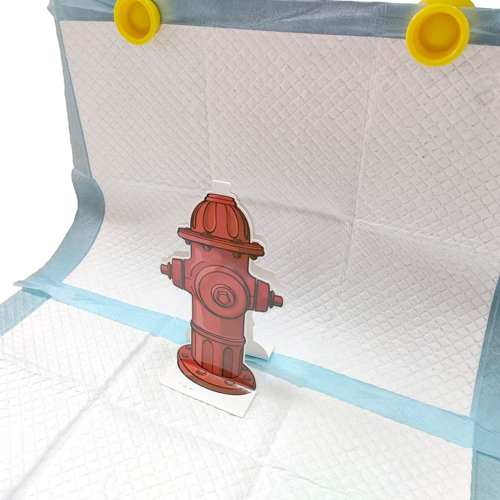 Fire Hydrant Dog Potty Training Pad Holder – 10 Replacement Pads