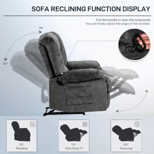 Living Room Recliner Chair with Massage & Heating