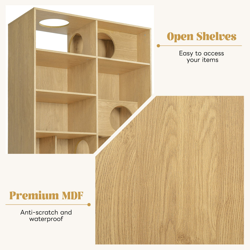 2-in-1 Cat House Bookshelf & Display Cabinet