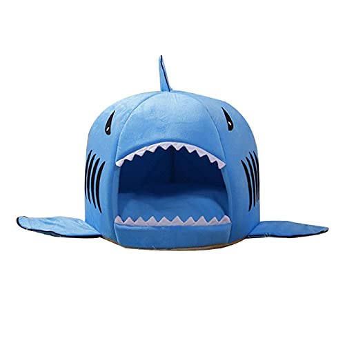 Shark Shape Pet Cave Bed – Cozy Semi-Enclosed Nest for Cats & Dogs