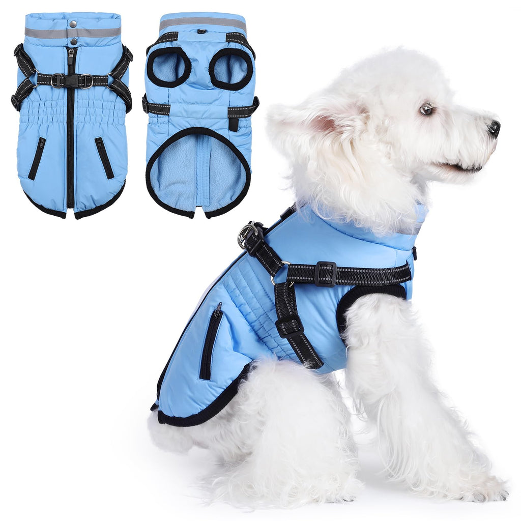 Waterproof Dog Coat with Built-In Harness