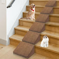 Modular Foam Stair Wedges for Dogs & Cats — Anti-Slip, Washable, Joint-Friendly (6-Pack, Brown)