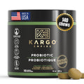 Kargo Empire probiotic chews packaging with visible branding and product details.