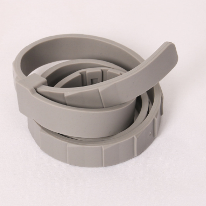 Stack of gray rubber bands on a white background