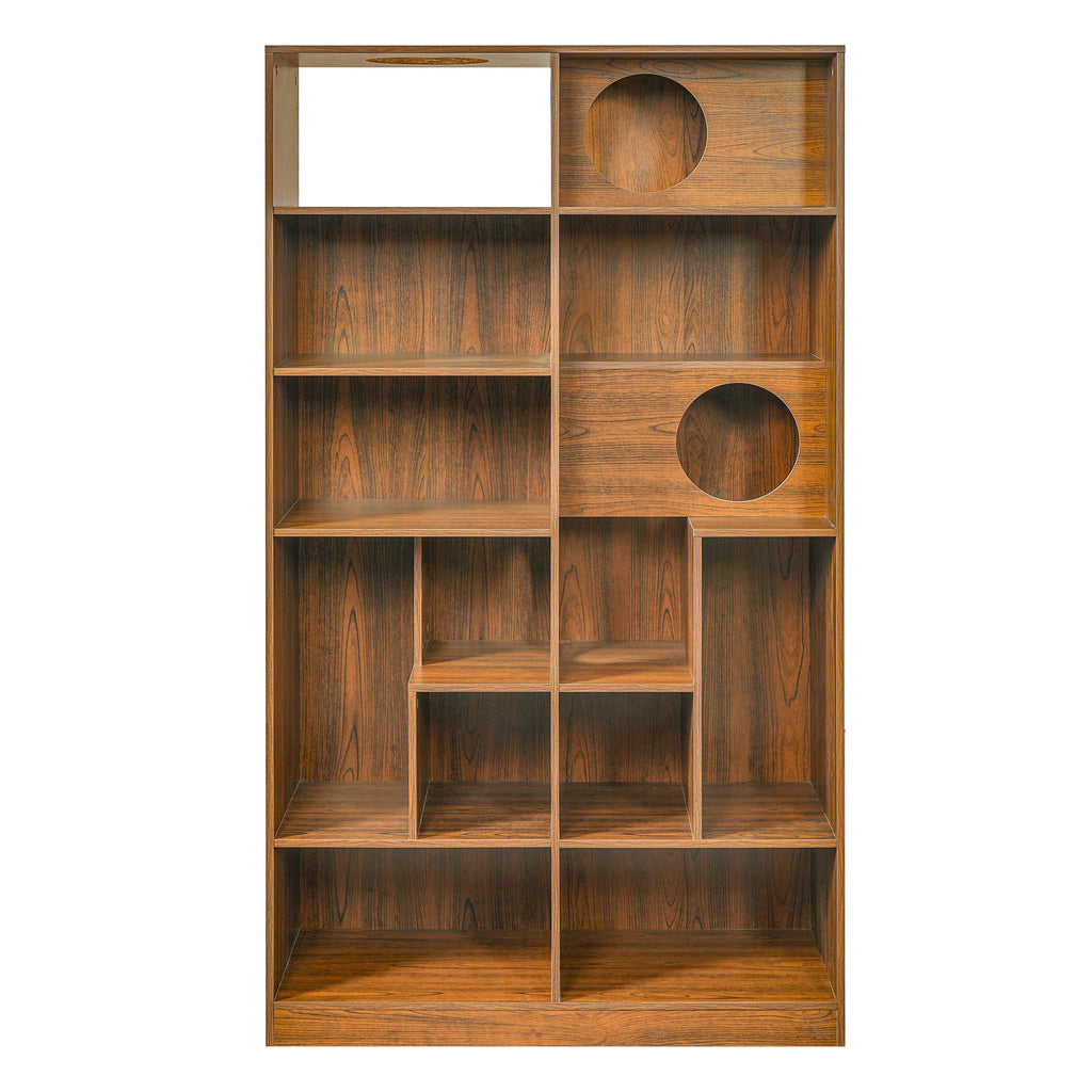2-in-1 Cat House Bookshelf & Display Cabinet