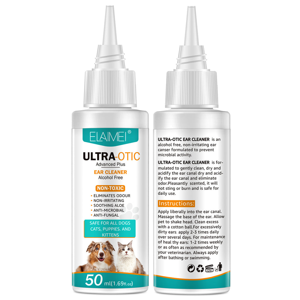ELAIMEI Gentle Pet Ear Cleaning Solution for Dogs & Cats (50ml)