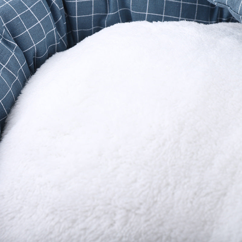 Round Plush Pet Bed – Soft Cushion for Cats & Dogs