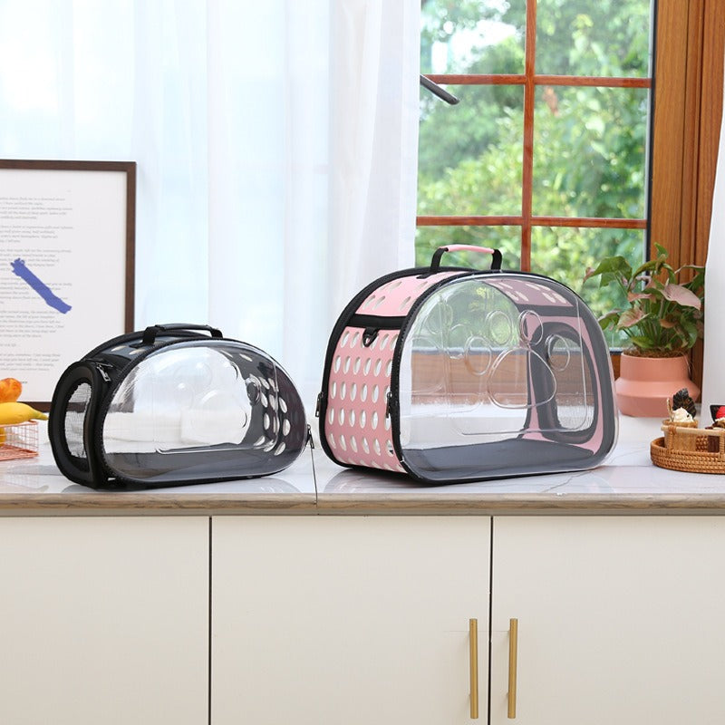 Foldable PVC Pet Carrier Bag for Cats & Dogs