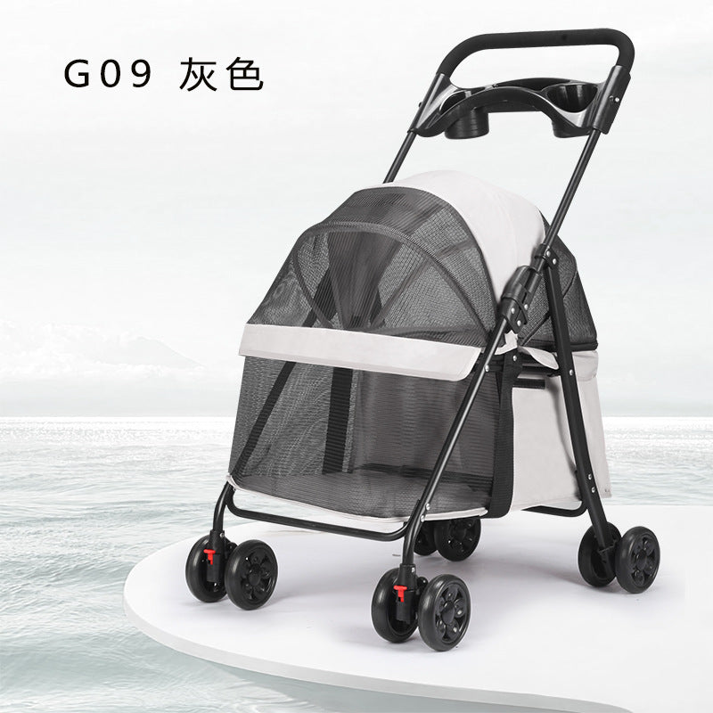 Lightweight Foldable Pet Stroller for Small Dogs & Cats
