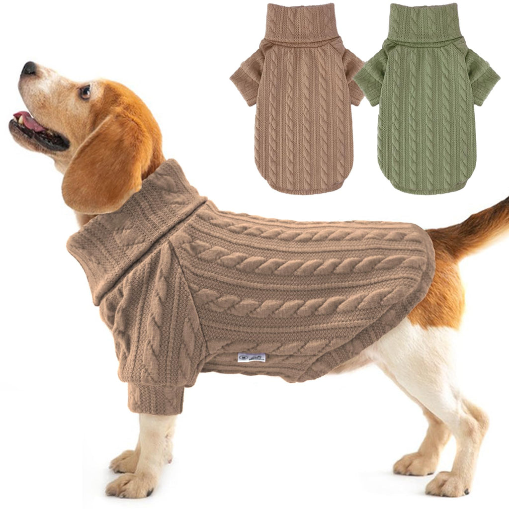 Dog Turtleneck Sweater – 2 Pack Warm Knitted Sweatshirt