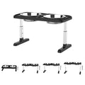 Pet feeding station with adjustable height on a white background