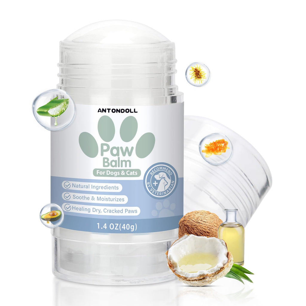 Antondoll Paw Balm for dogs and cats with natural ingredients on a white background