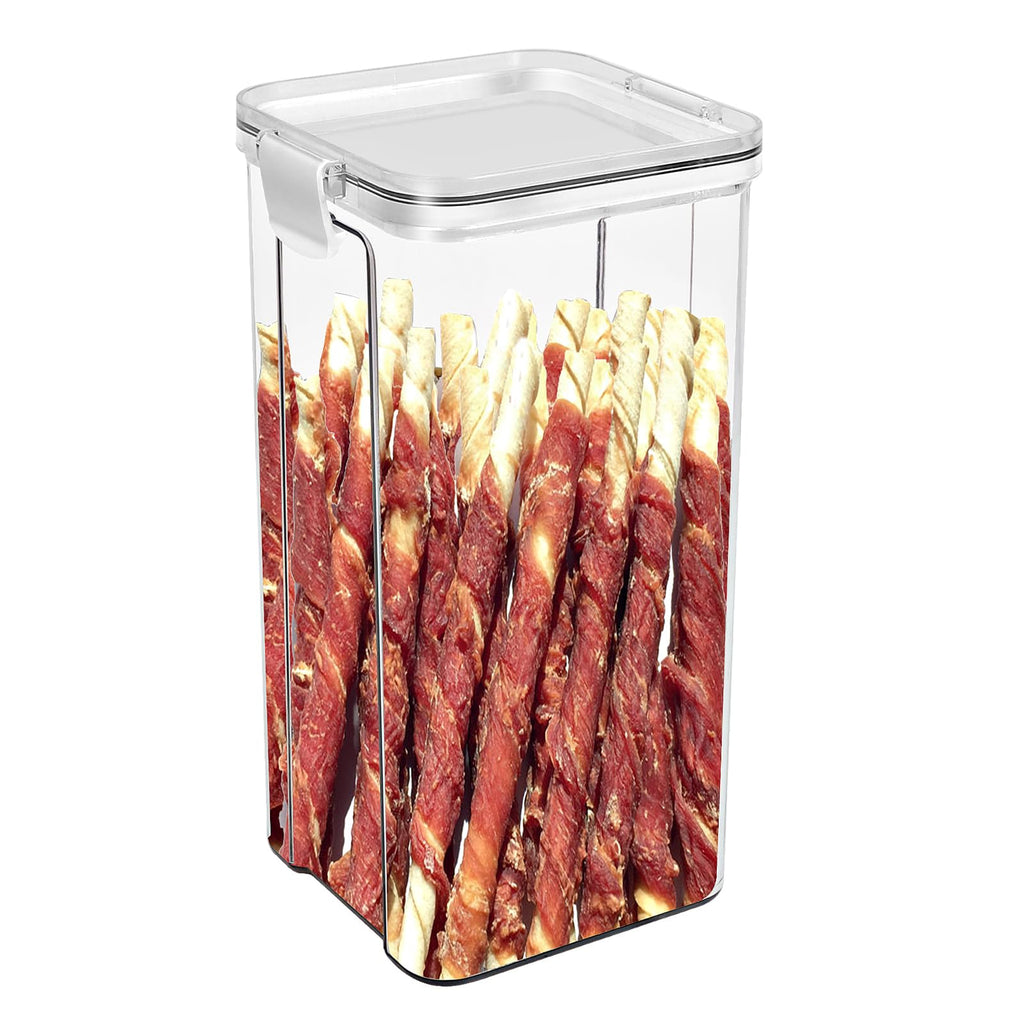 Airtight Clear Pet Treat & Food Storage Container with Lid (1.4 QT / 1.3L)