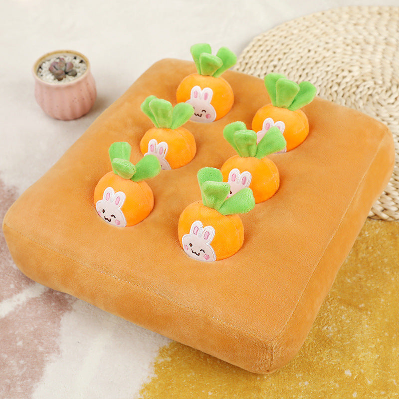 Vegetable Pull-Out Plush Snuffle Toy for Dogs & Cats — PP Cotton, Crystal Velvet (22cm & 32cm)