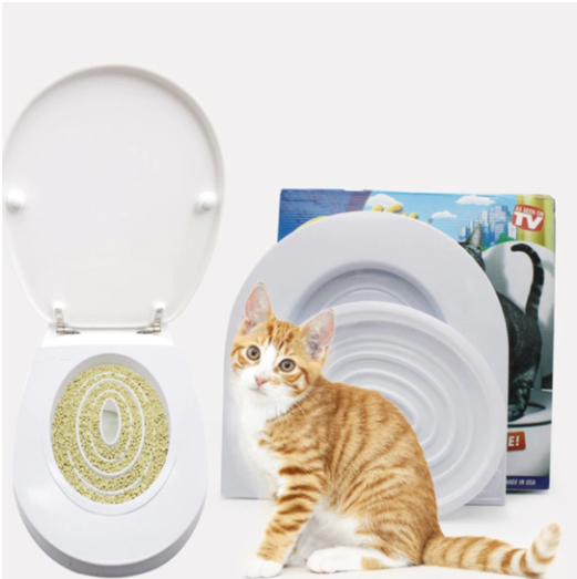 Cat Toilet Training Mat — PVC, Easy to Clean, Litter-Free Training Aid (White)