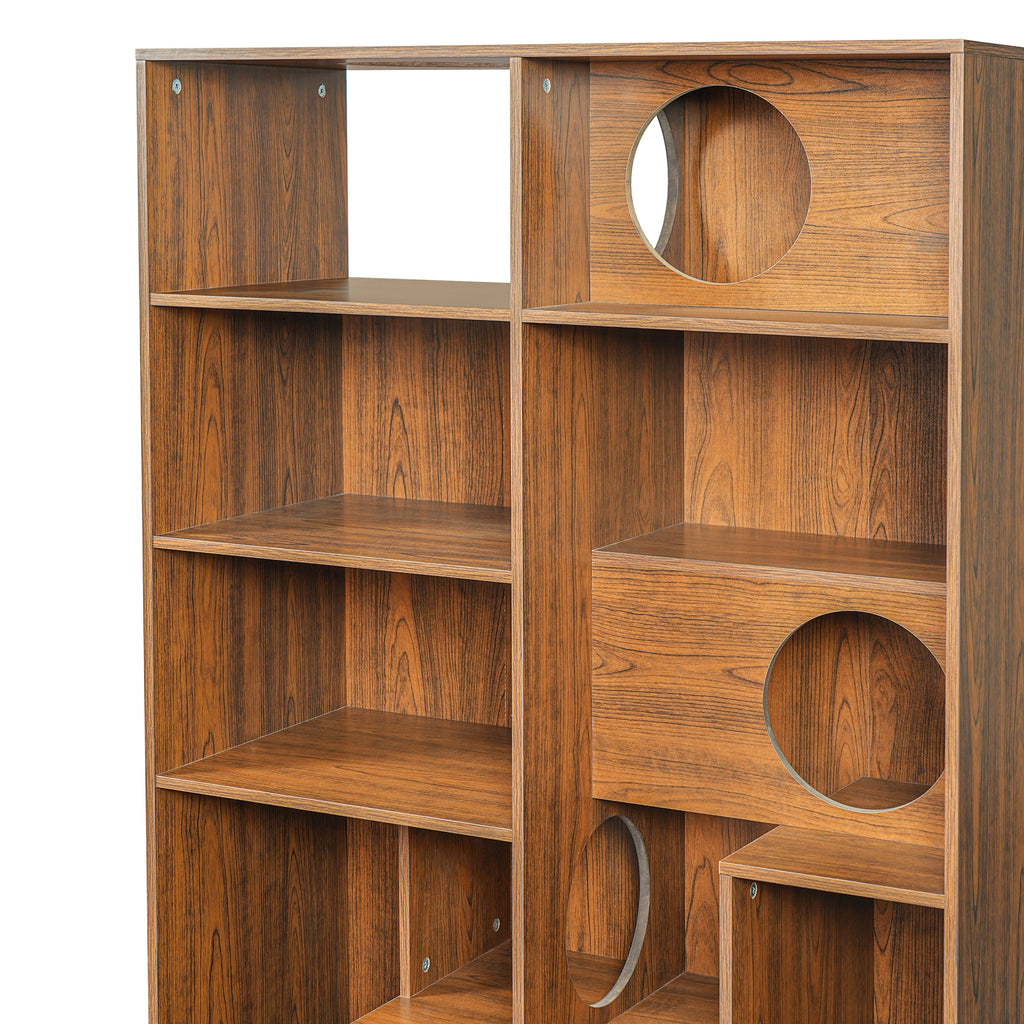 2-in-1 Cat House Bookshelf & Display Cabinet