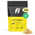 Dog supplement package with 'fi' brand and NASC quality seal on a white background