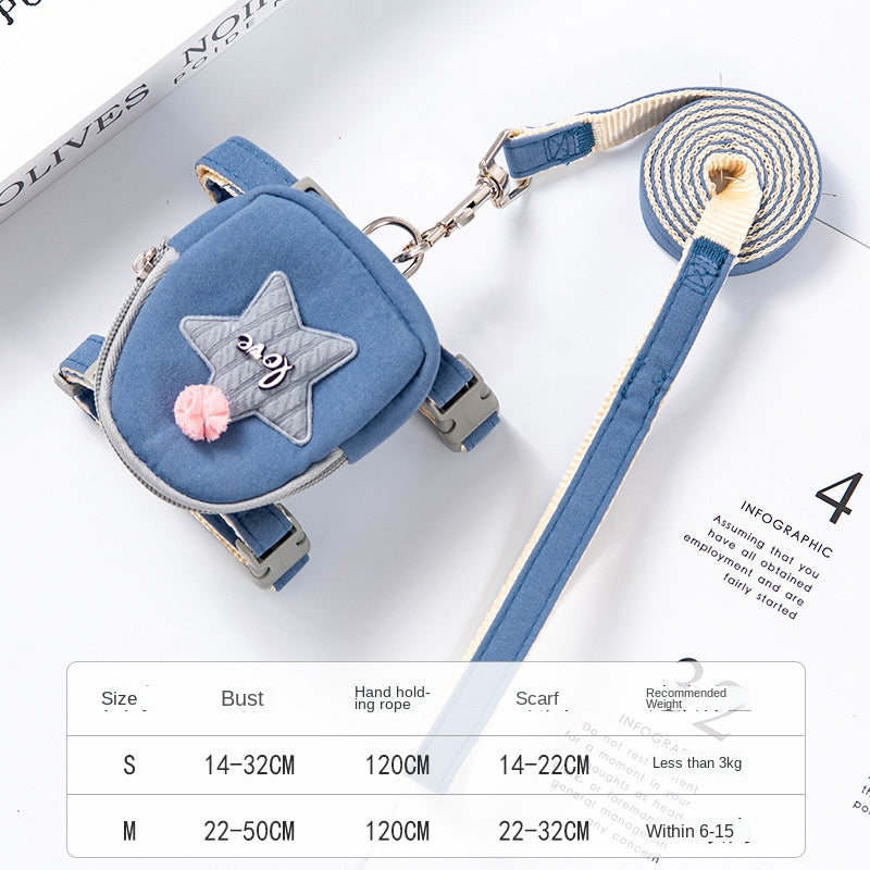 Blue children's bag with star design on a white background