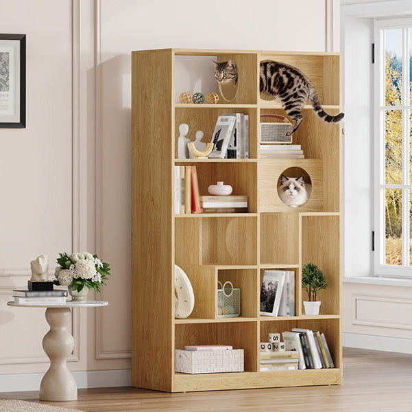 2-in-1 Cat House Bookshelf & Display Cabinet