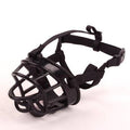 Black dog muzzle with straps on a white background