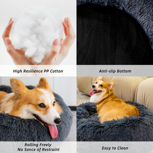 Anti-Anxiety Donut Pet Bed – Washable & Fluffy