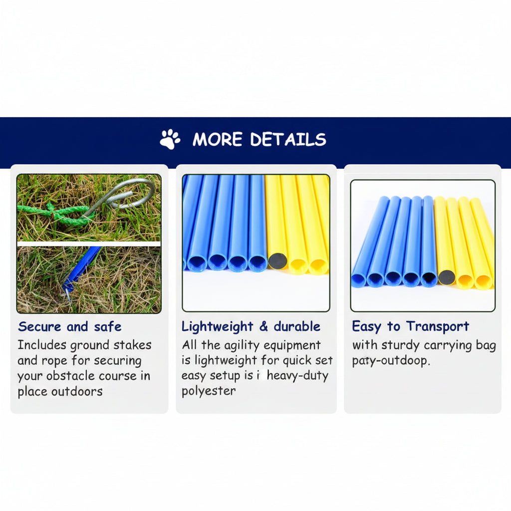 PawHut Dog Agility Starter Kit – Outdoor Exercise & Training Set