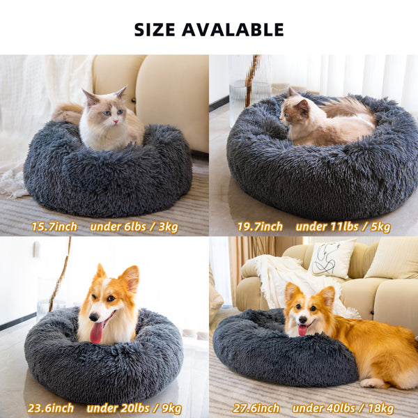 Anti-Anxiety Donut Pet Bed – Washable & Fluffy