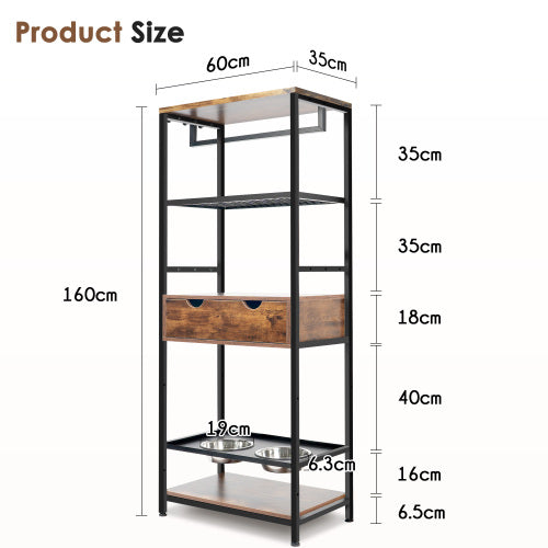 Elevated Dog Feeding Station with Storage Tower