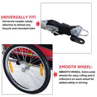 Bicycle trailer coupling with text on a white background