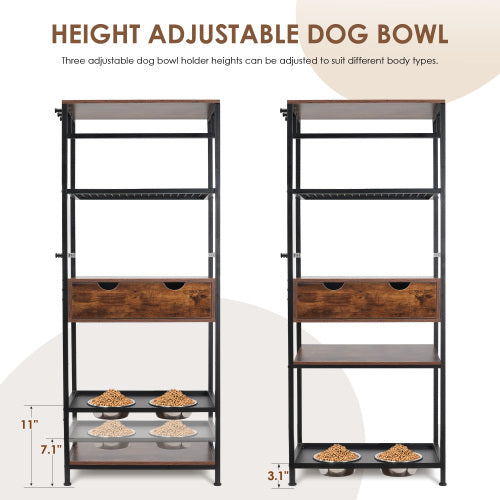 Elevated Dog Feeding Station with Storage Tower