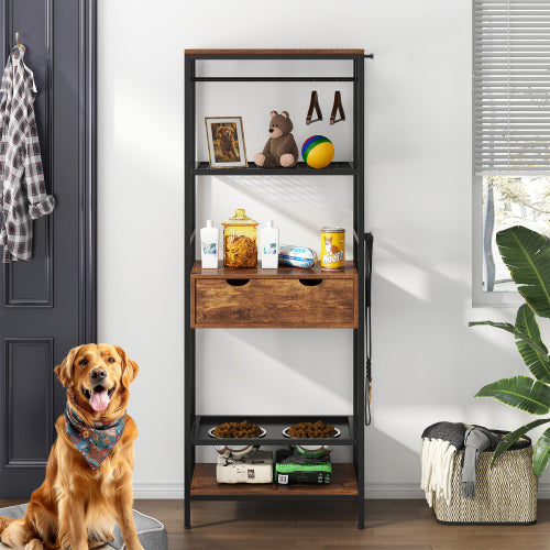 Elevated Dog Feeding Station with Storage Tower