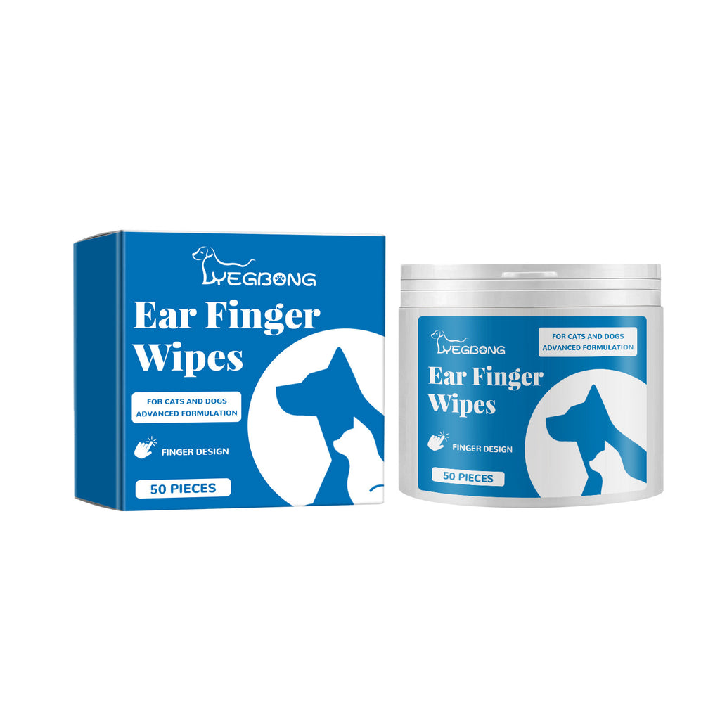 Lyeabong Ear Finger Wipes packaging with blue and white design on a white background