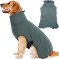 Idomik Turtleneck Dog Winter Coat with Back Pocket & Leash Hole
