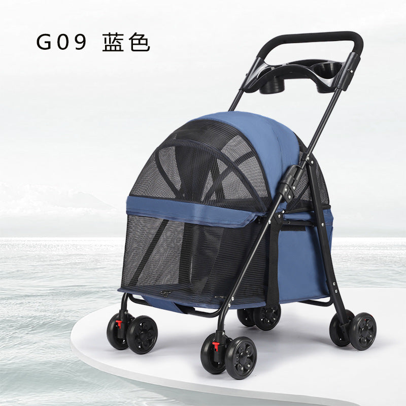 Lightweight Foldable Pet Stroller for Small Dogs & Cats