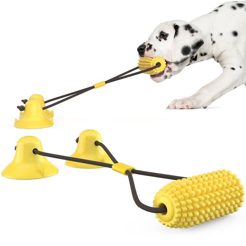 TPR Suction Cup Dog Toy with Squeaker & Water Float