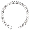Silver chain bracelet on a white background