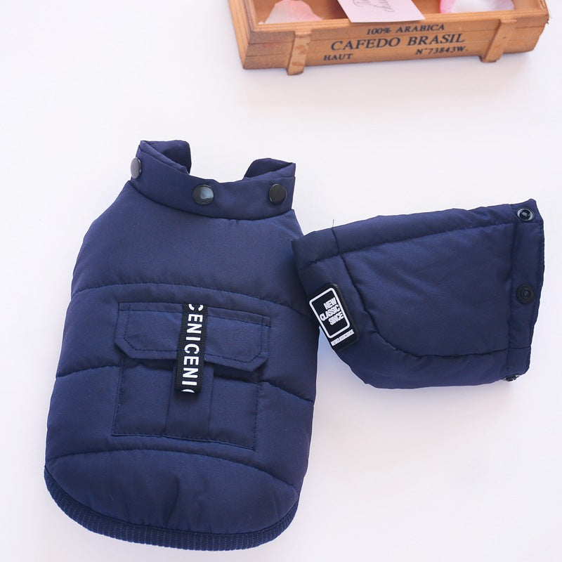 Thickened Polyester Dog Winter Vest in European Style