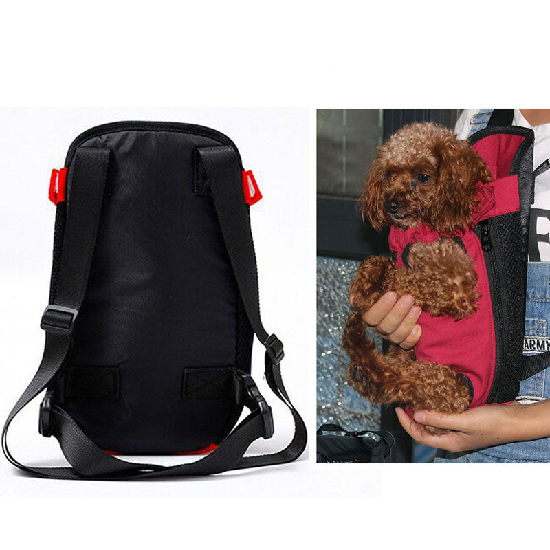 Canvas & Mesh Front Pet Carrier Chest Bag for Dogs & Cats