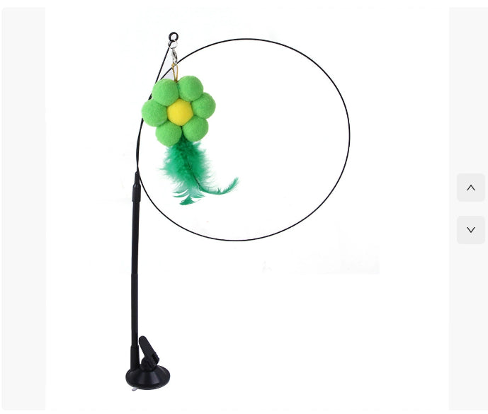 Suction Cup Cat Teaser Toy with Swappable Attachments