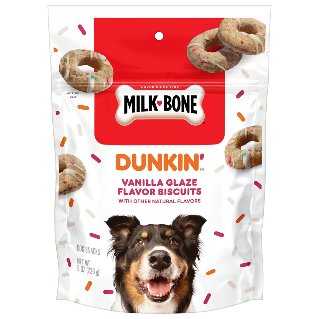 Milk-Bone x Dunkin' Limited Edition Vanilla Glaze Dog Biscuit Treats (8oz)