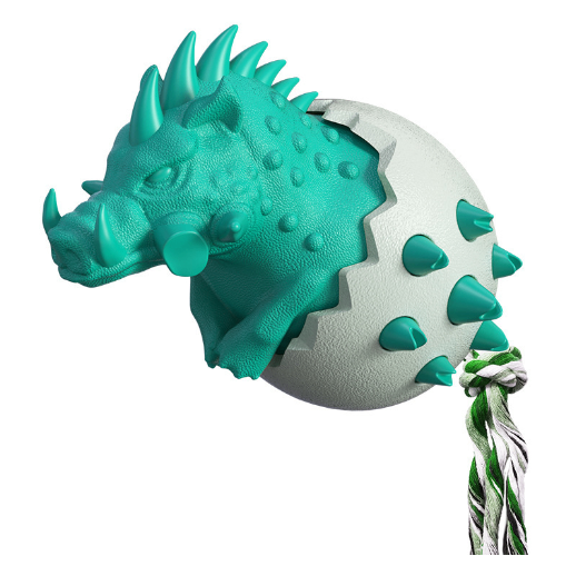 Wild Boar Egg Dog Chew Toy (TPR & Nylon, 5 Colours)