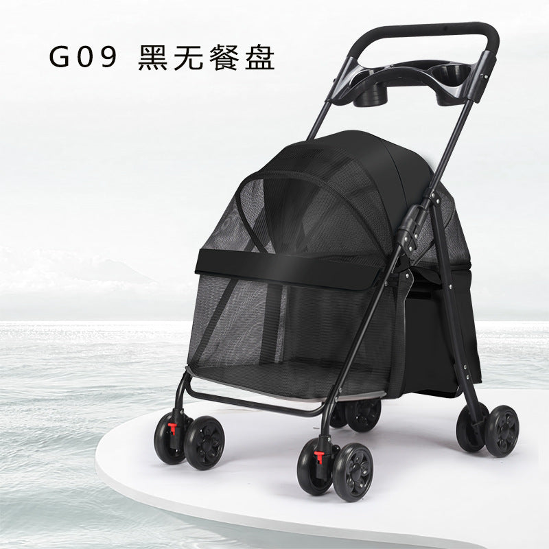 Lightweight Foldable Pet Stroller for Small Dogs & Cats