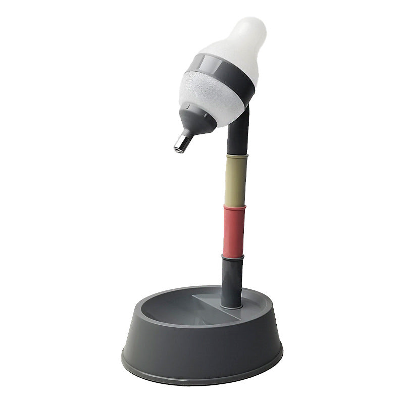 Colorful stand with a white and gray top on a white background