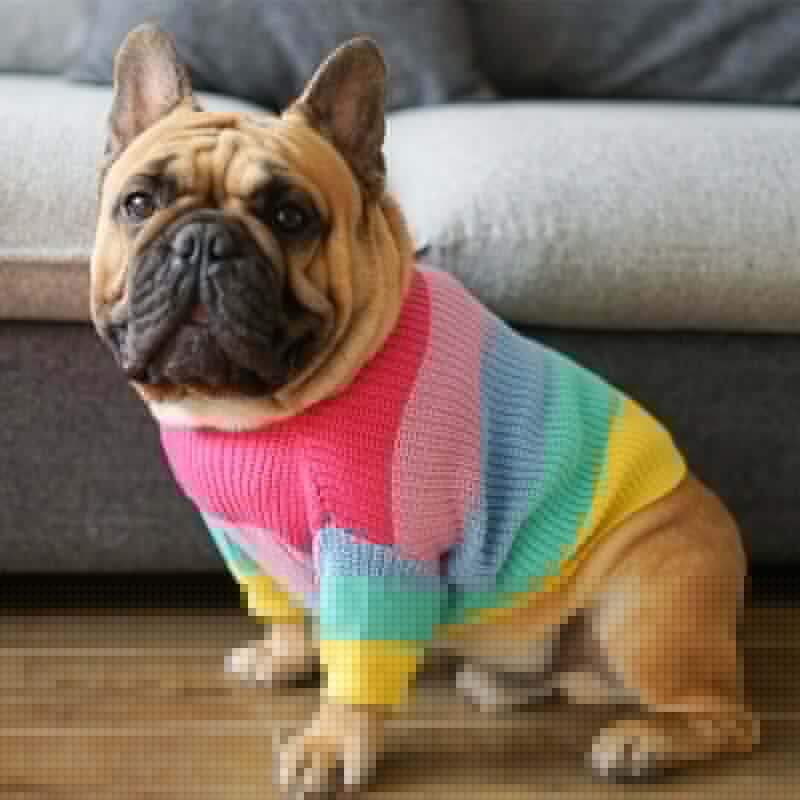 Rainbow Wool Knit Dog & Cat Sweater — Vibrant, Cosy Fall/Winter Knitwear (S–3XL)