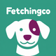 Fetchingco logo with green box filling edge to edge, no white border