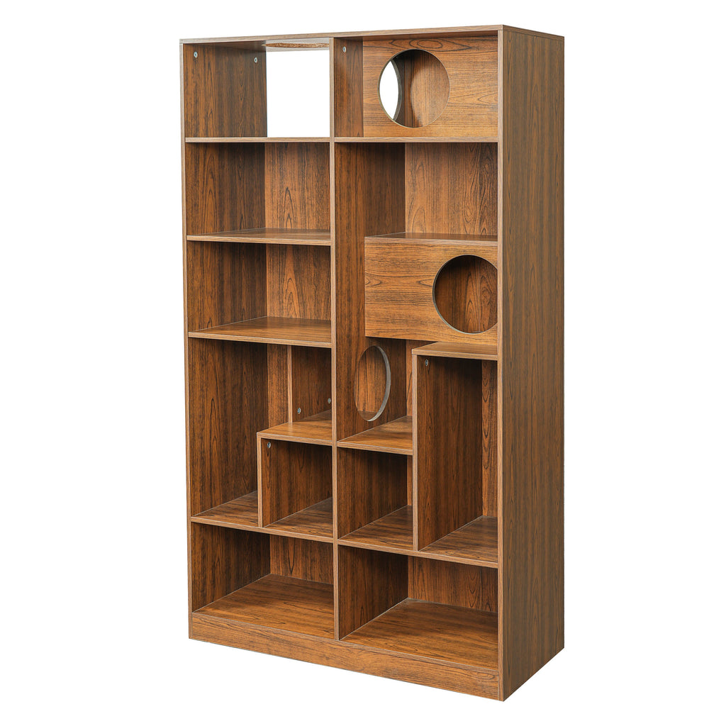 2-in-1 Cat House Bookshelf & Display Cabinet