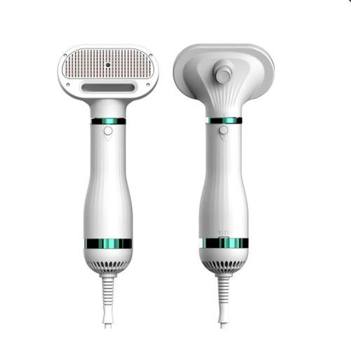 Two white handheld devices with attachments on a white background