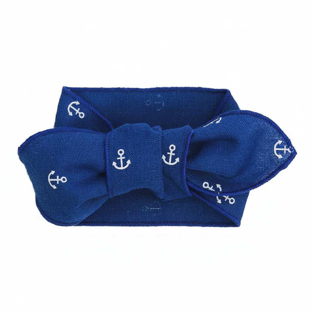 Marine Blue Cotton Dog Scarf