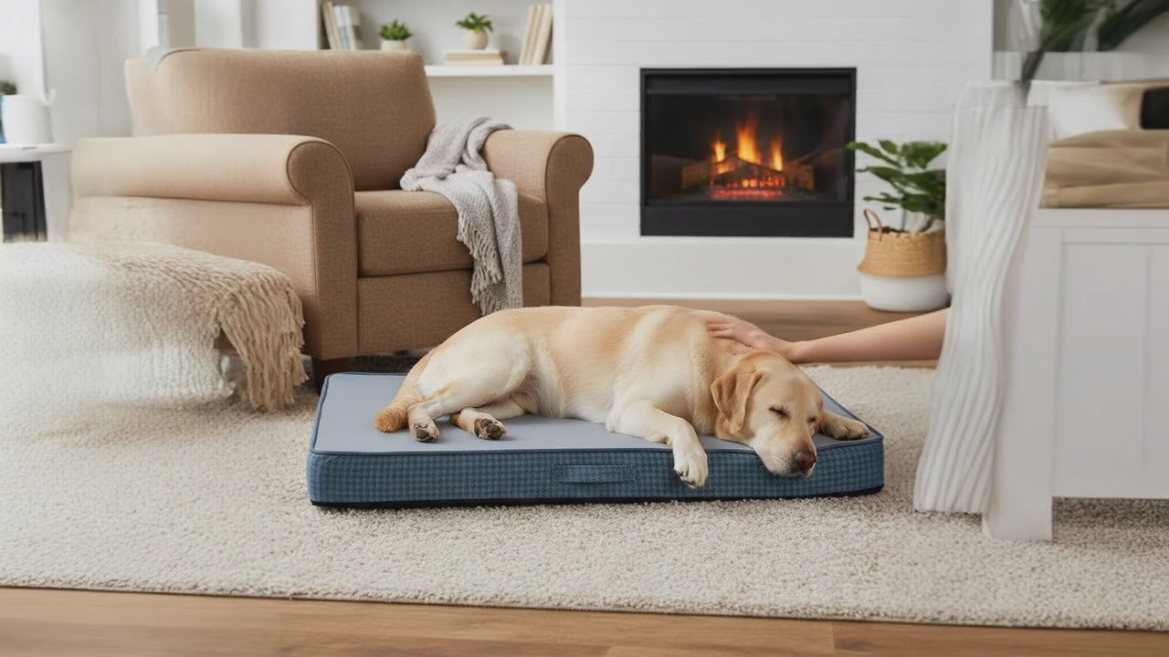 Orthopedic Dog Bed Medium – Thick Gel Memory Foam, Waterproof Liner & Removable Washable Cover